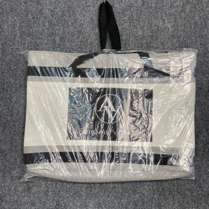 Adrienne Vittadini Laundry Tote Striped Gray Cream Black Large New‎ AVHL7508